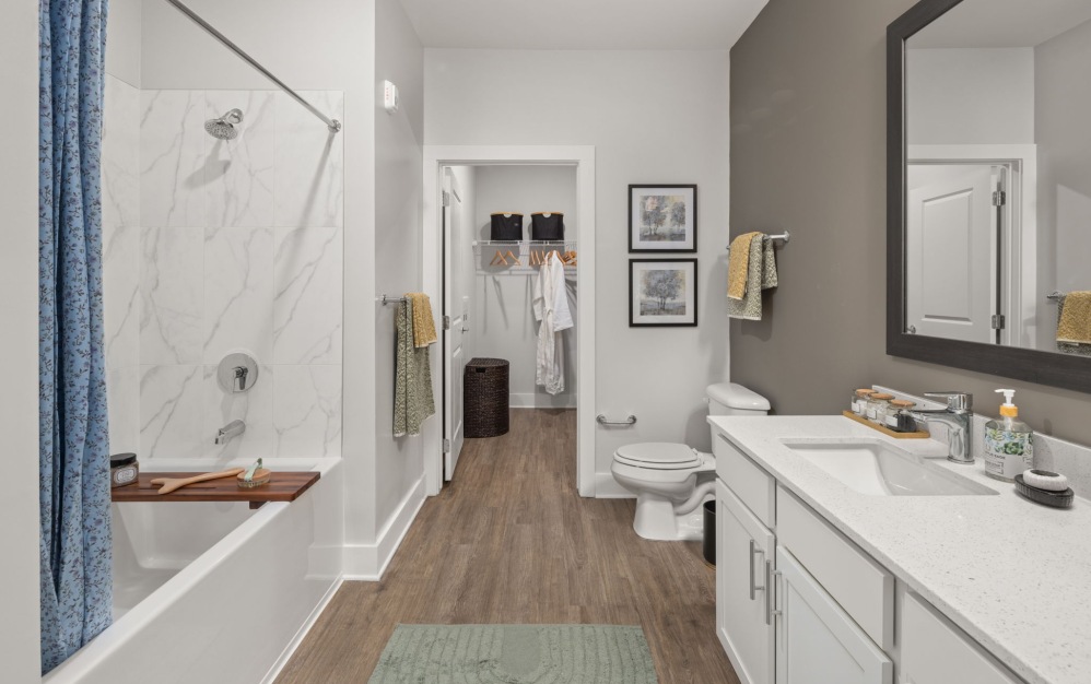 B1 - 2 bedroom floorplan layout with 2 bathrooms and 1165 square feet (Spa-Inspired Primary Bathroom)